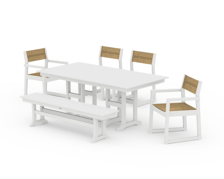 POLYWOOD® EDGE Sling 6-Piece Farmhouse Dining Set
