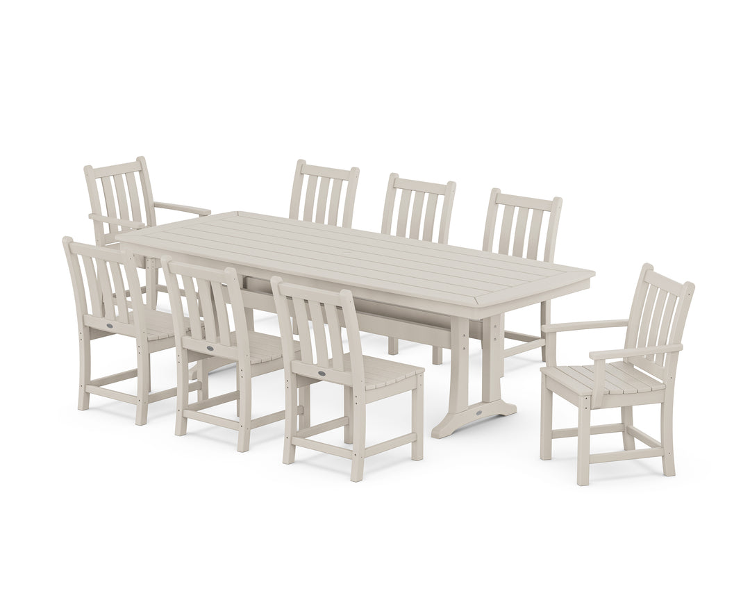 POLYWOOD® Traditional Garden 9-Piece Dining Set with Trestle Legs