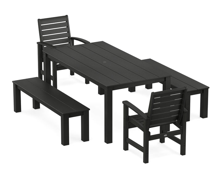 POLYWOOD® Signature 5-Piece Parsons Dining Set with Benches