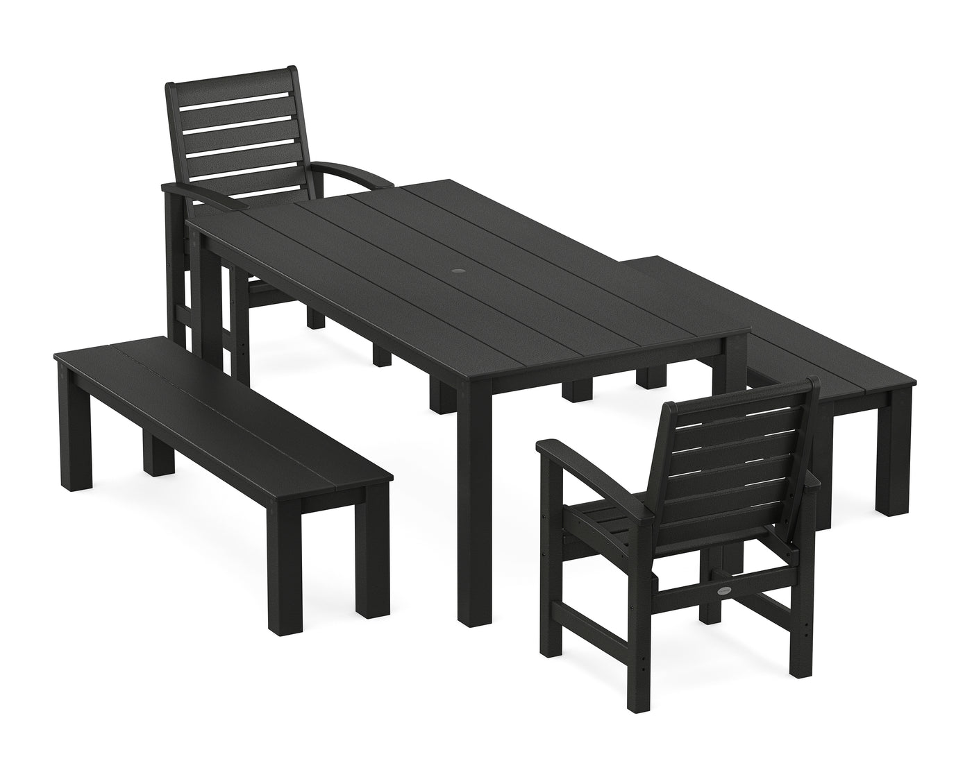 Signature 5-Piece Parsons Dining Set with Benches