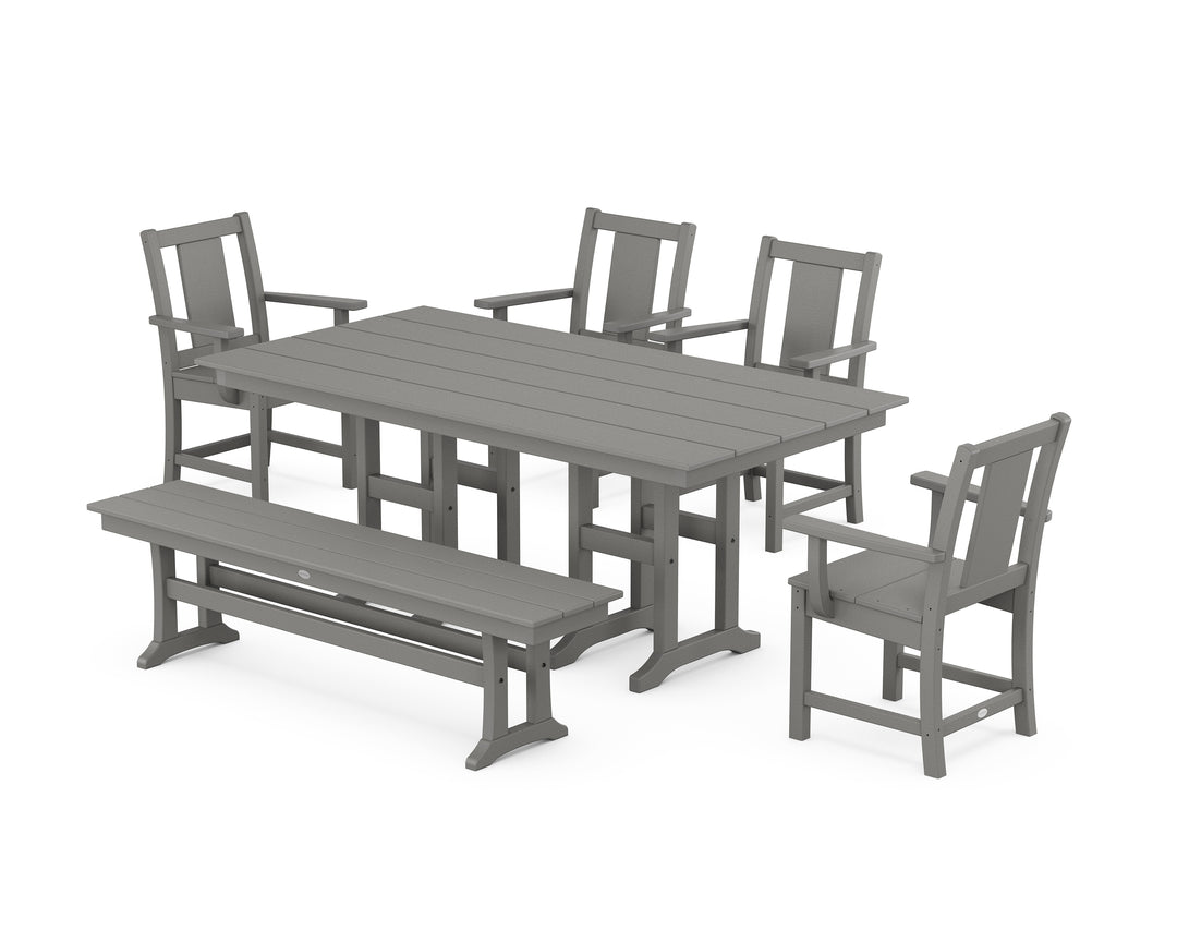 POLYWOOD® Prairie 6-Piece Farmhouse Dining Set with Bench