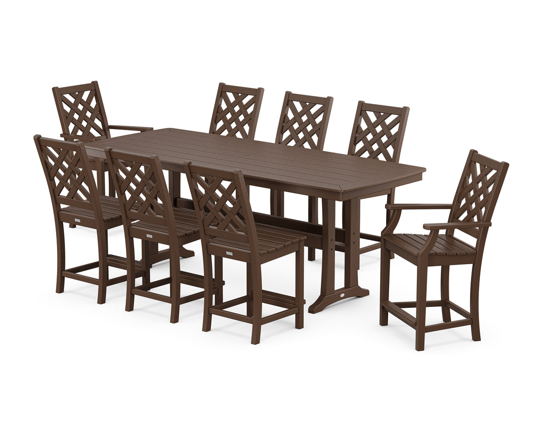 Country Living Wovendale 9-Piece Counter Set with Trestle Legs