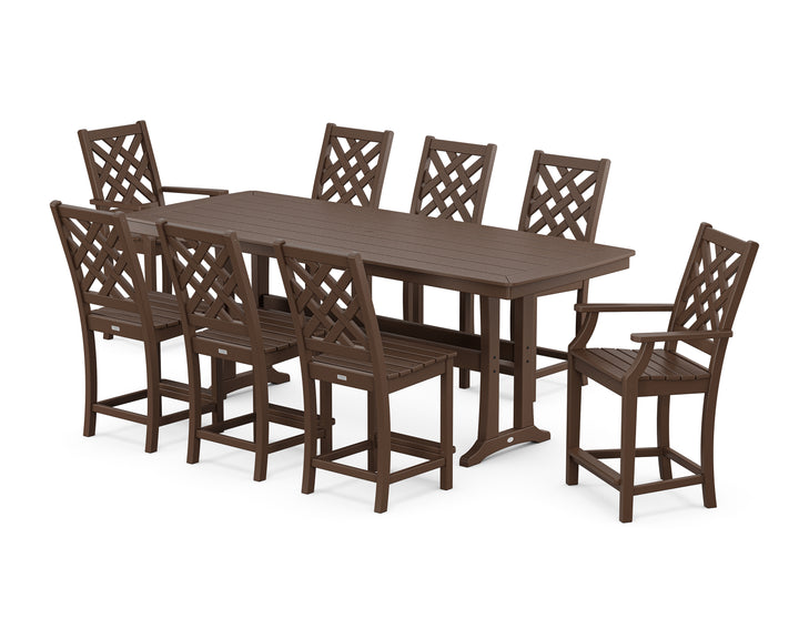 Country Living Wovendale 9-Piece Counter Set with Trestle Legs
