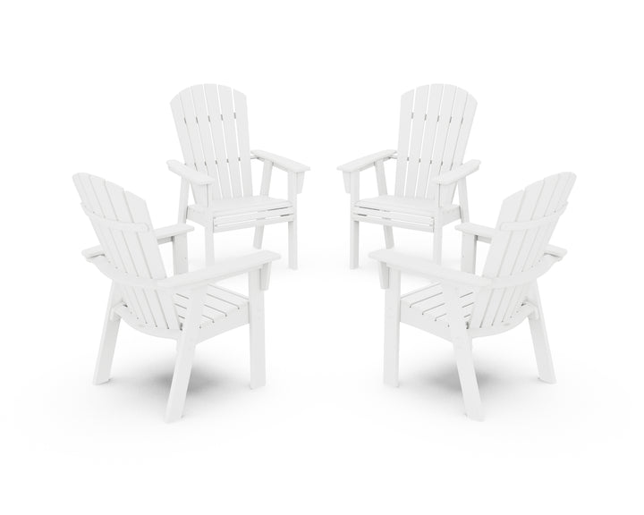 POLYWOOD® Nautical 4-Piece Curveback Upright Adirondack Conversation Set