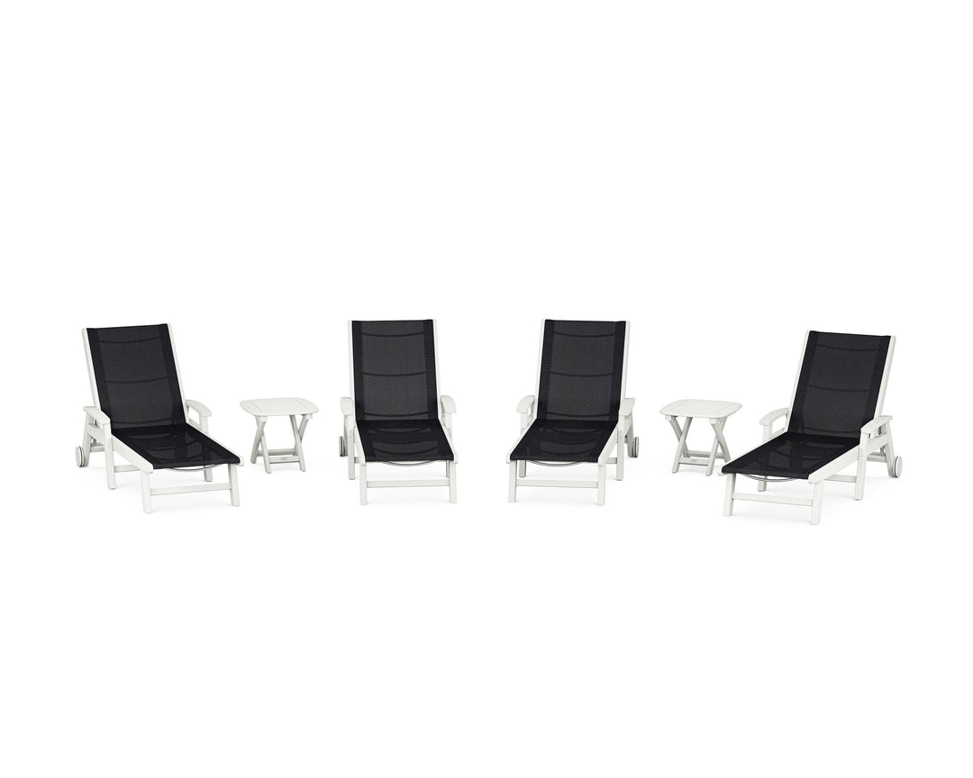 POLYWOOD® Coastal Chaise 6-Piece Set with Wheels