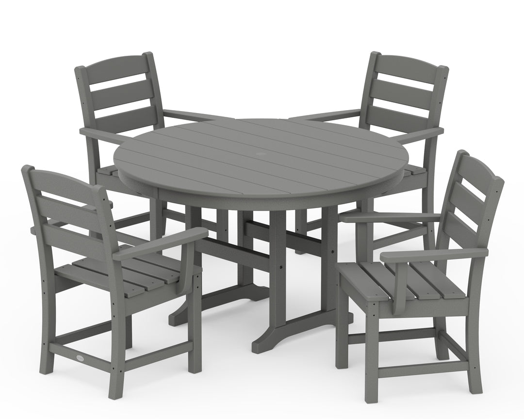 POLYWOOD® Lakeside 5-Piece Round Farmhouse Dining Set