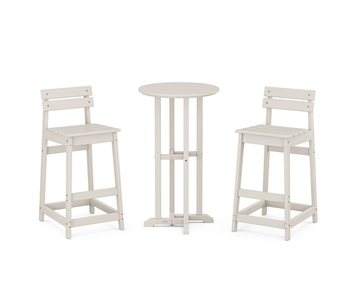 POLYWOOD® Modern Studio Plaza Lowback Bar Chair 3-Piece Bistro Set