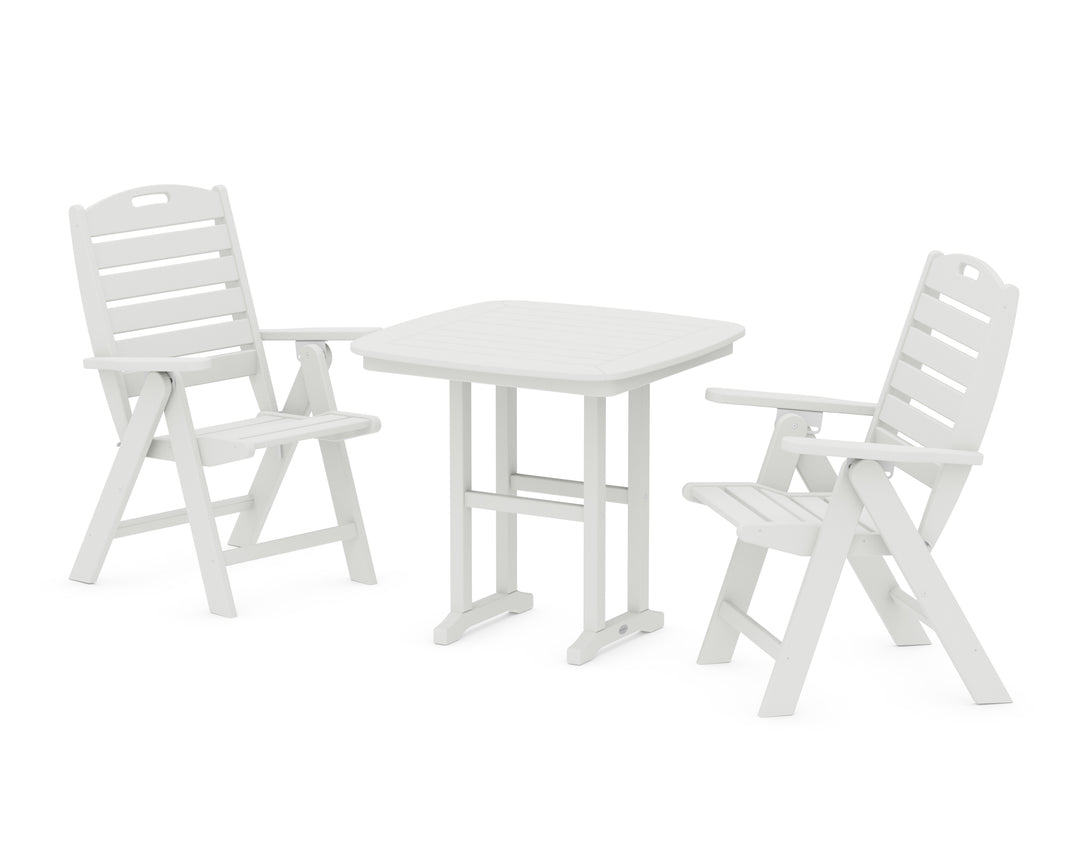 POLYWOOD® Nautical Folding Highback Chair 3-Piece Dining Set