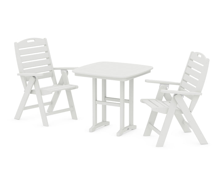 POLYWOOD® Nautical Folding Highback Chair 3-Piece Dining Set