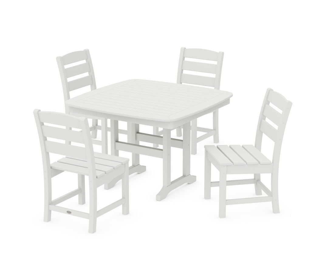 POLYWOOD® Lakeside Side Chair 5-Piece Dining Set with Trestle Legs