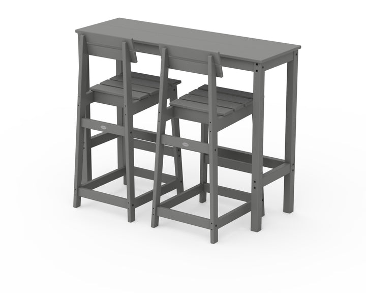 POLYWOOD® Modern Studio Plaza Bar Chair 3-Piece Balcony Set