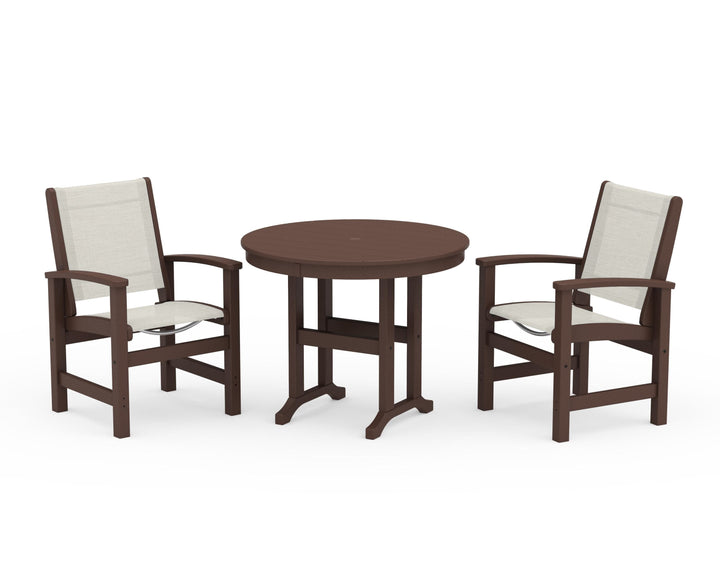 POLYWOOD® Coastal 3-Piece Round Dining Set