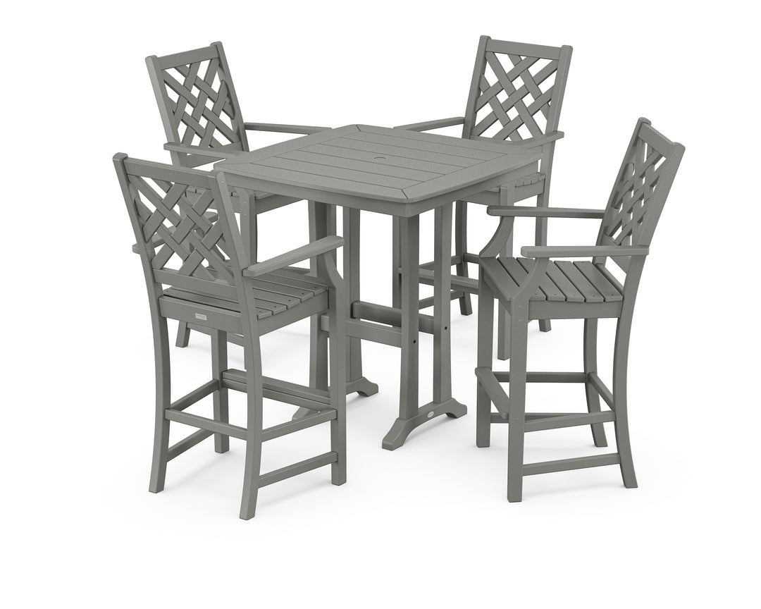 Country Living Wovendale 5-Piece Bar Set with Trestle Legs