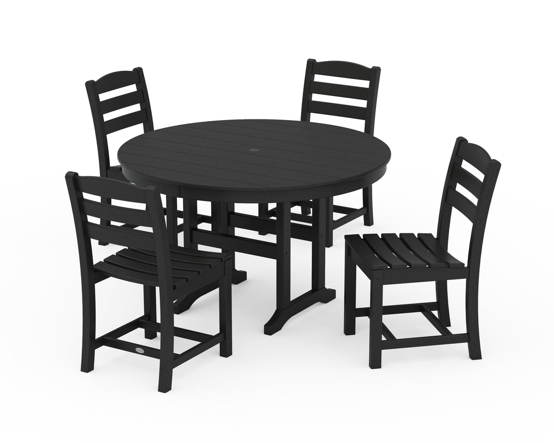 POLYWOOD® La Casa Café Side Chair 5-Piece Round Farmhouse Dining Set
