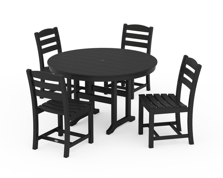 POLYWOOD® La Casa Café Side Chair 5-Piece Round Farmhouse Dining Set