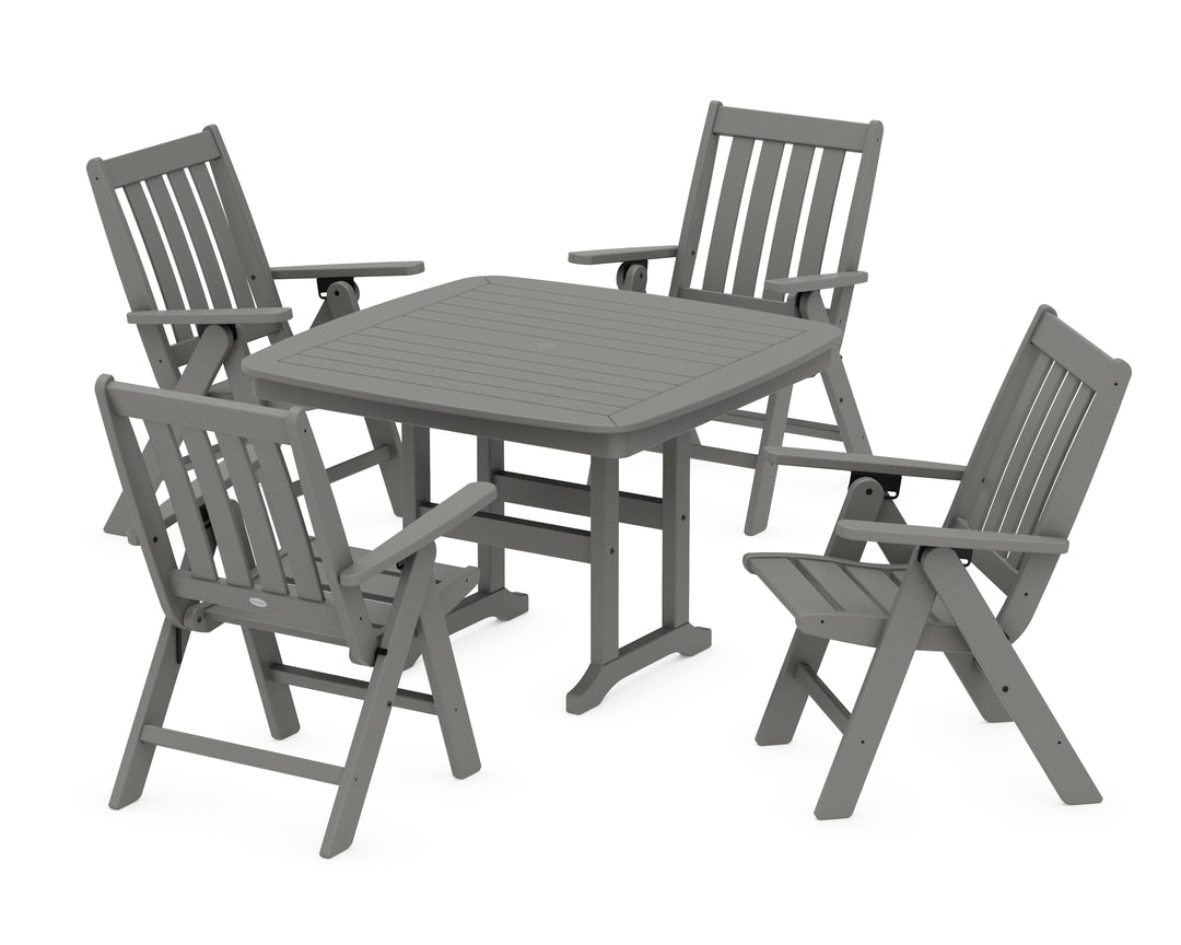 POLYWOOD® Vineyard Folding Chair 5-Piece Dining Set