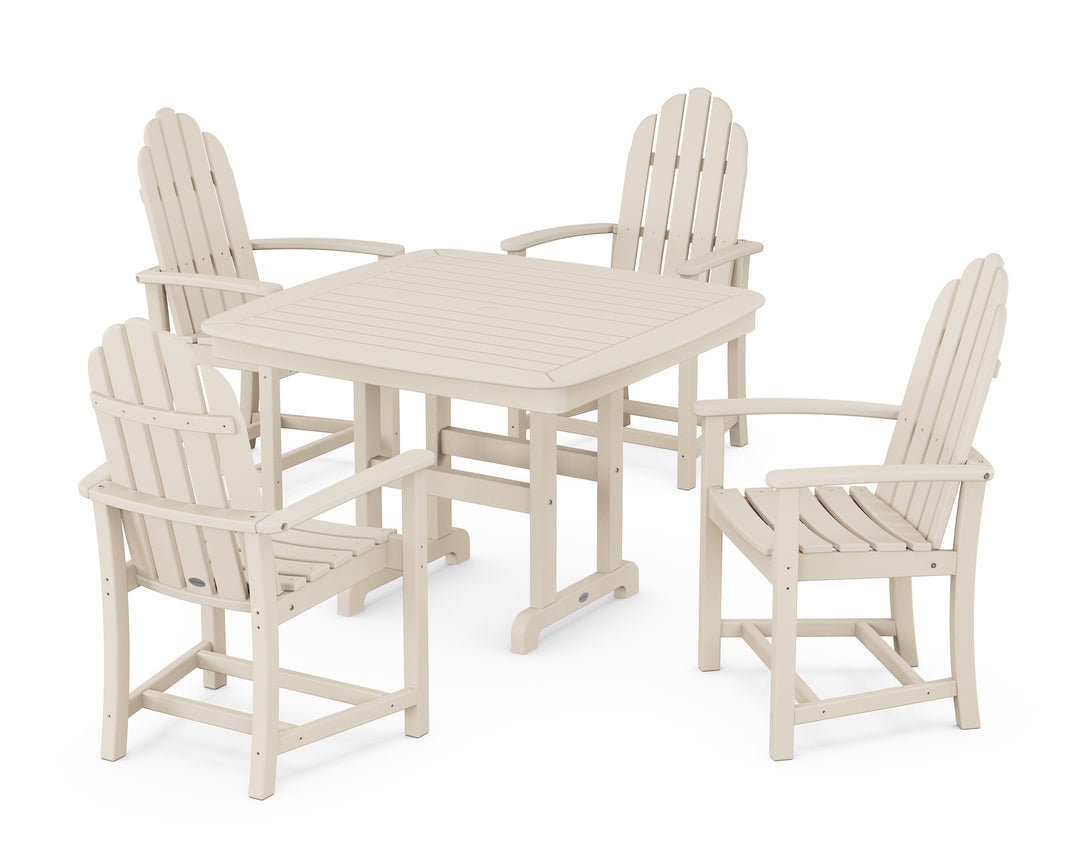 POLYWOOD® Classic Adirondack 5-Piece Dining Set with Trestle Legs