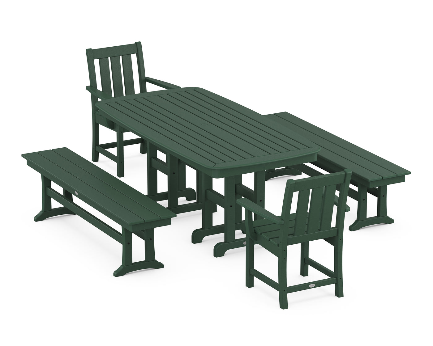 Oxford 5-Piece Dining Set with Benches