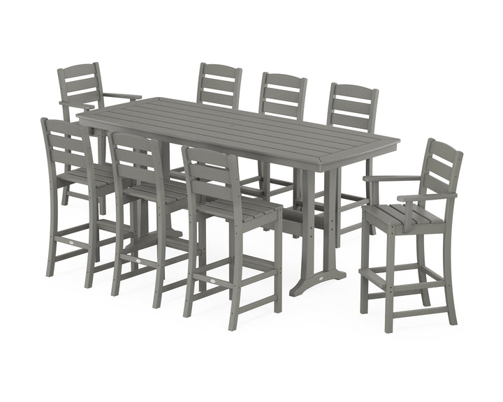 POLYWOOD® Lakeside 9-Piece Bar Set with Trestle Legs