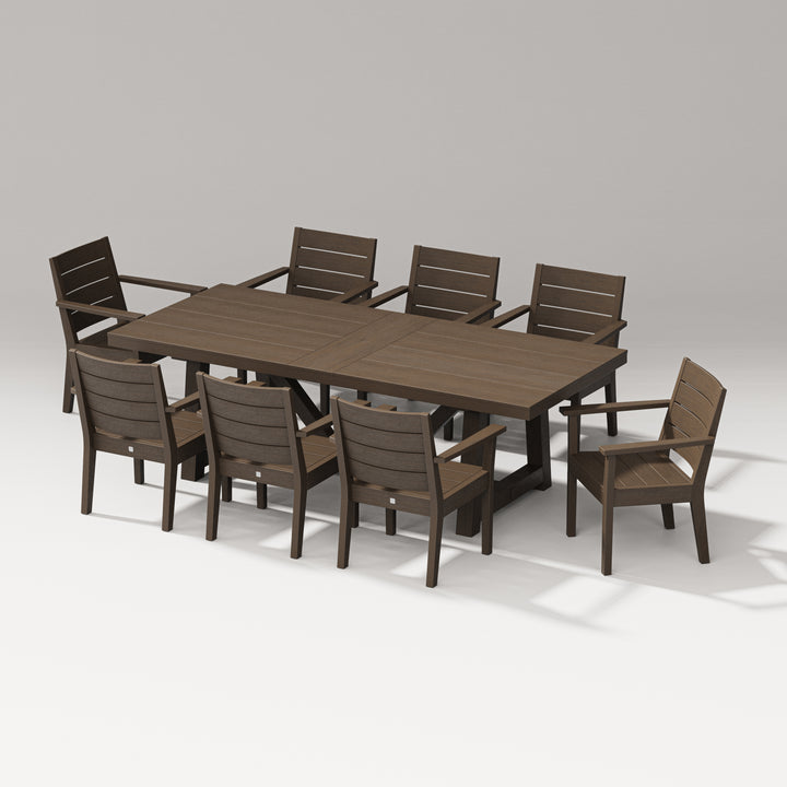 PW Designer Series Latitude 9-Piece A-Frame Table Dining Set