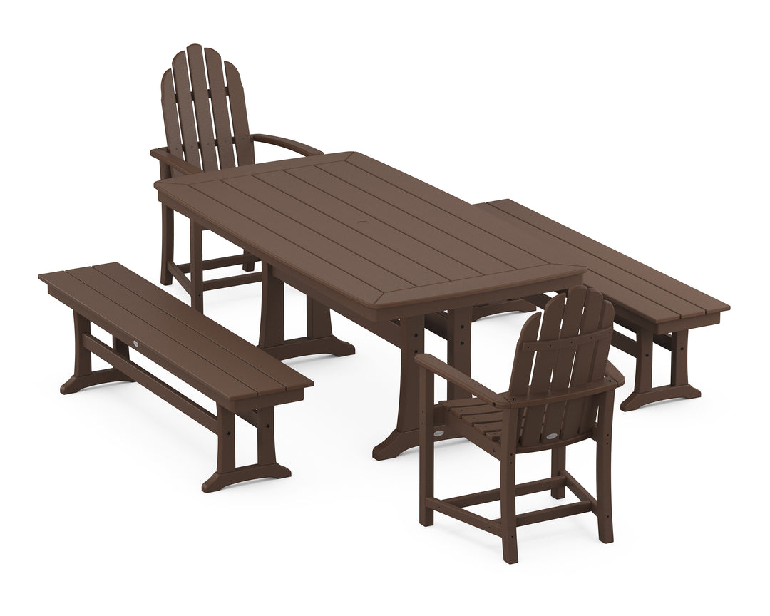 POLYWOOD® Classic Adirondack 5-Piece Dining Set with Trestle Legs