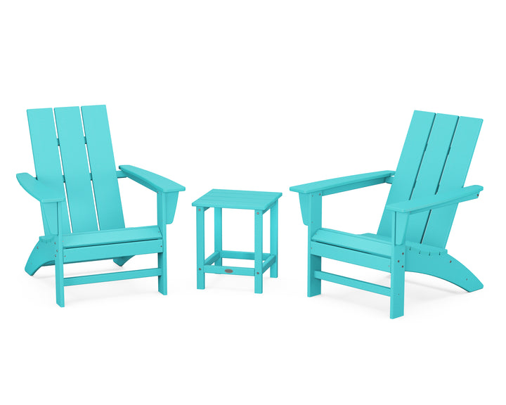 POLYWOOD® Modern 3-Piece Adirondack Set with Long Island 18" Side Table
