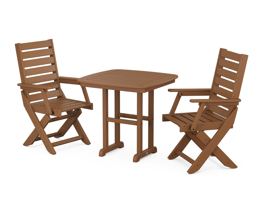 POLYWOOD® Captain Folding Chair 3-Piece Dining Set