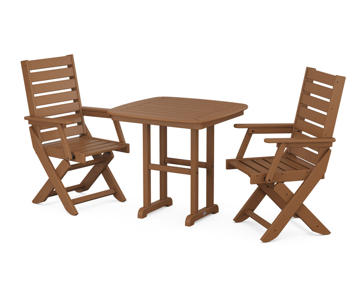 POLYWOOD® Captain Folding Chair 3-Piece Dining Set