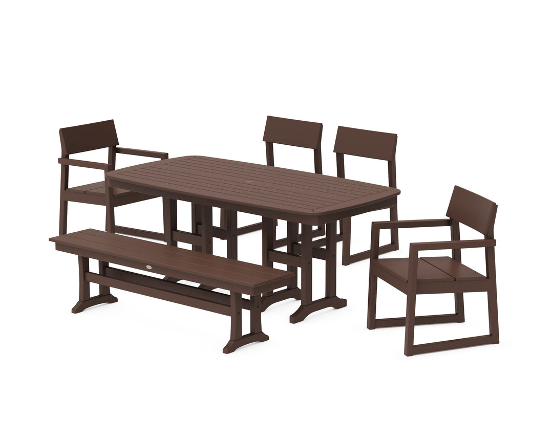 POLYWOOD® EDGE 6-Piece Dining Set with Bench