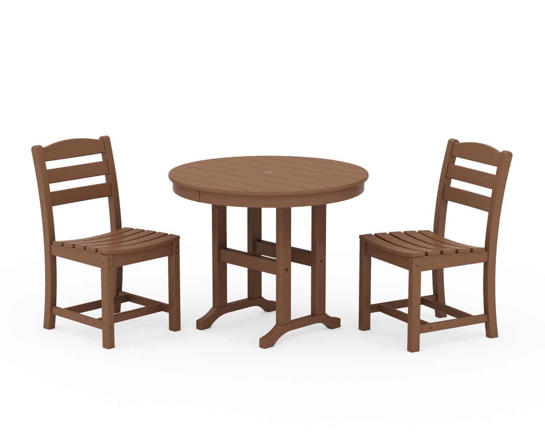 POLYWOOD® La Casa Café Side Chair 3-Piece Round Dining Set