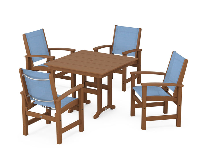 POLYWOOD® Coastal 5-Piece Farmhouse Dining Set