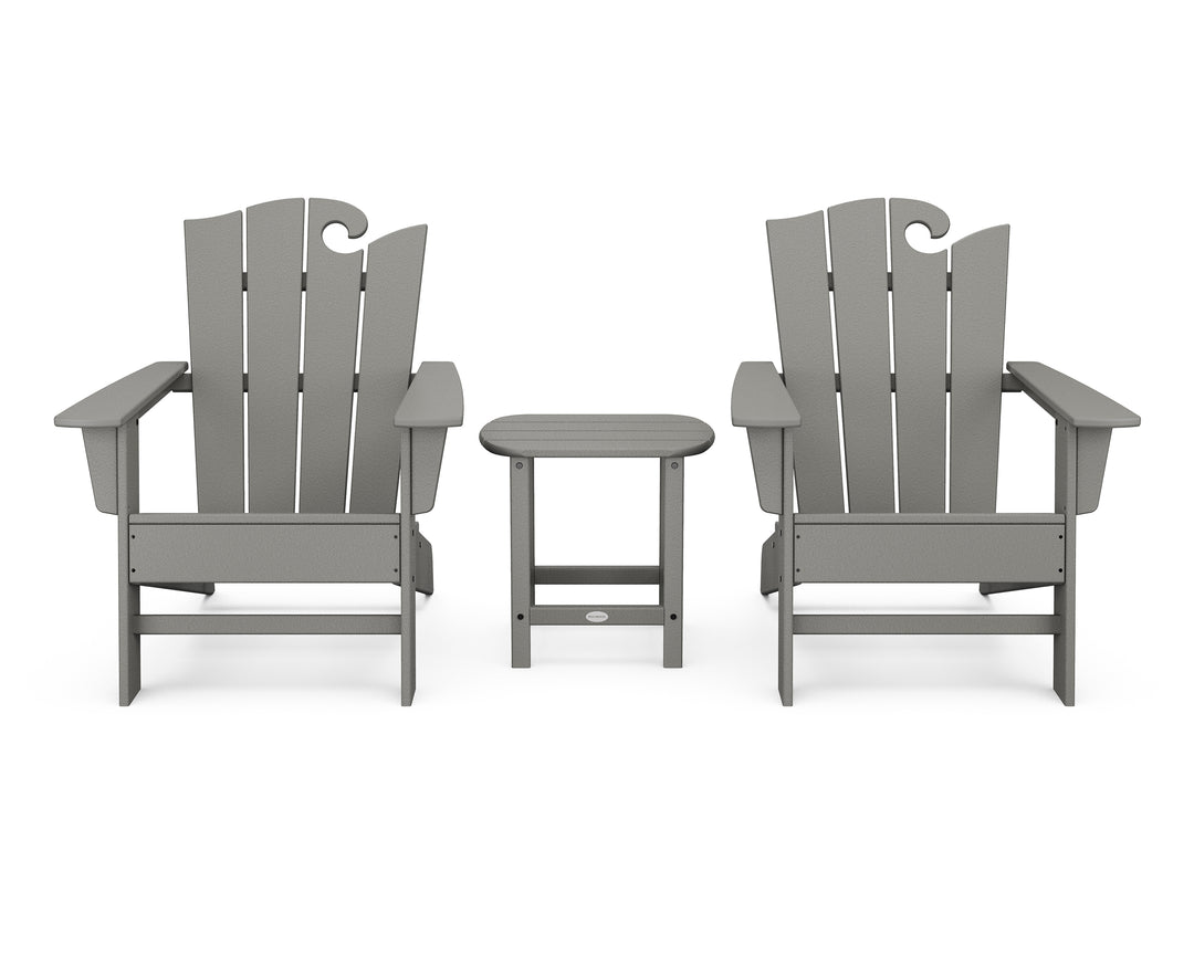 POLYWOOD® Wave 3-Piece Adirondack Set with The Ocean Chair