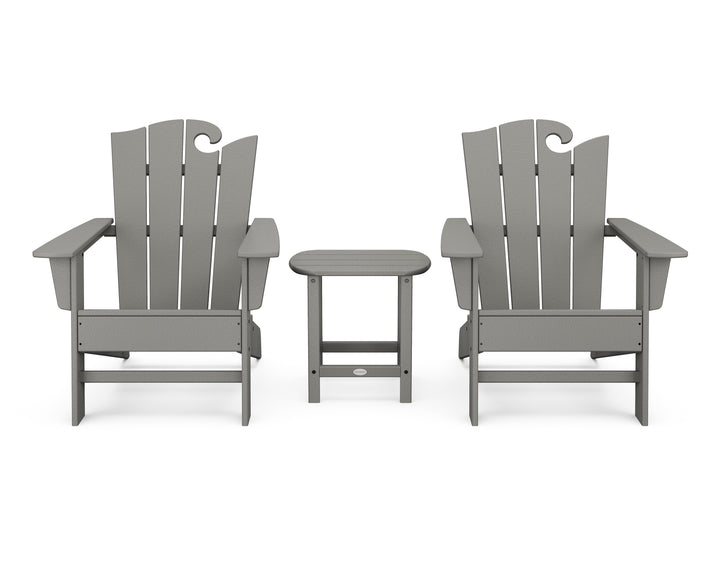 POLYWOOD® Wave 3-Piece Adirondack Set with The Ocean Chair