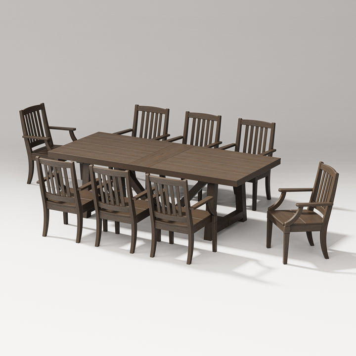 PW Designer Series Estate 9-Piece A-Frame Table Dining Set