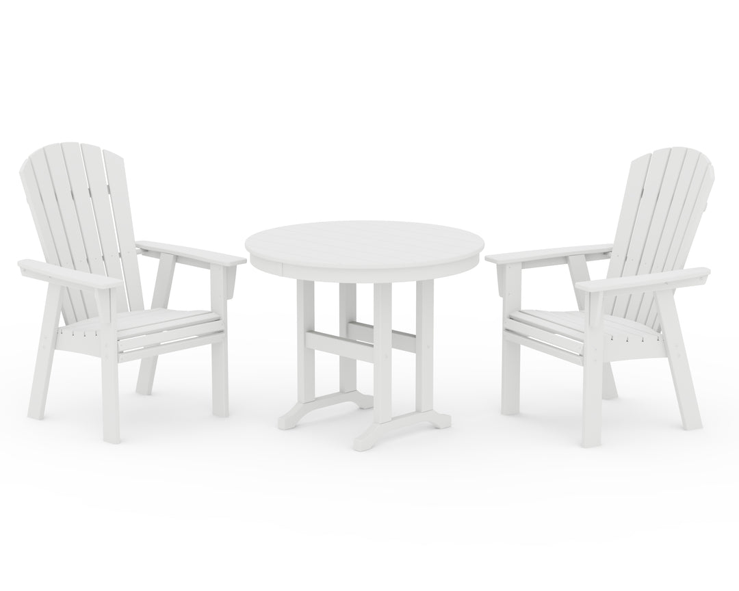 POLYWOOD® Nautical Adirondack 3-Piece Round Dining Set