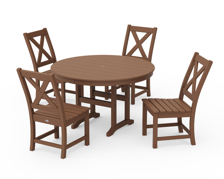 POLYWOOD® Braxton Side Chair 5-Piece Round Dining Set