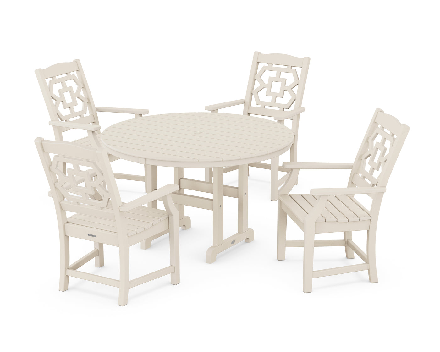 Chinoiserie 5-Piece Round Farmhouse Dining Set