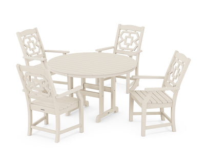 Chinoiserie 5-Piece Round Farmhouse Dining Set