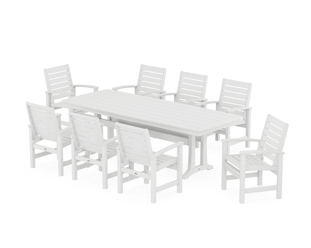 POLYWOOD® Signature 9-Piece Dining Set with Trestle Legs