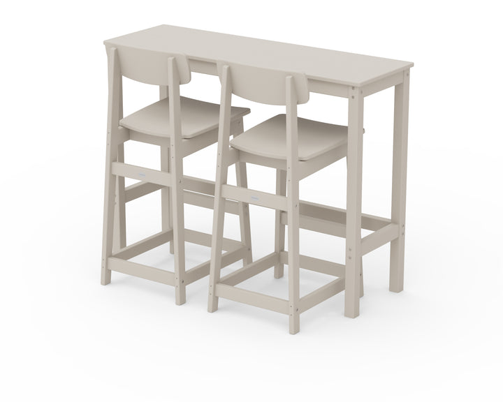 POLYWOOD® Modern Studio Urban Bar Chair 3-Piece Balcony Set