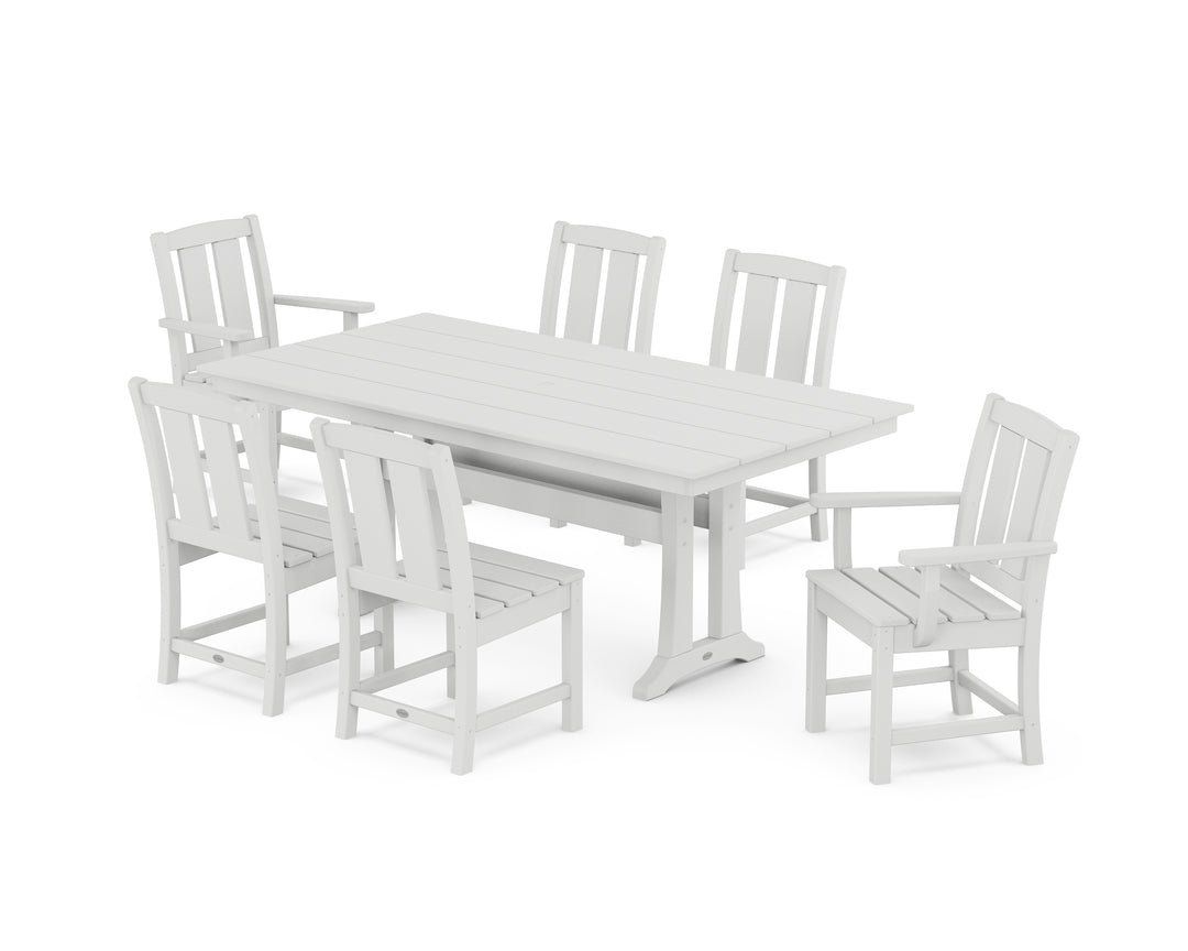 POLYWOOD® Mission 7-Piece Farmhouse Dining Set with Trestle Legs