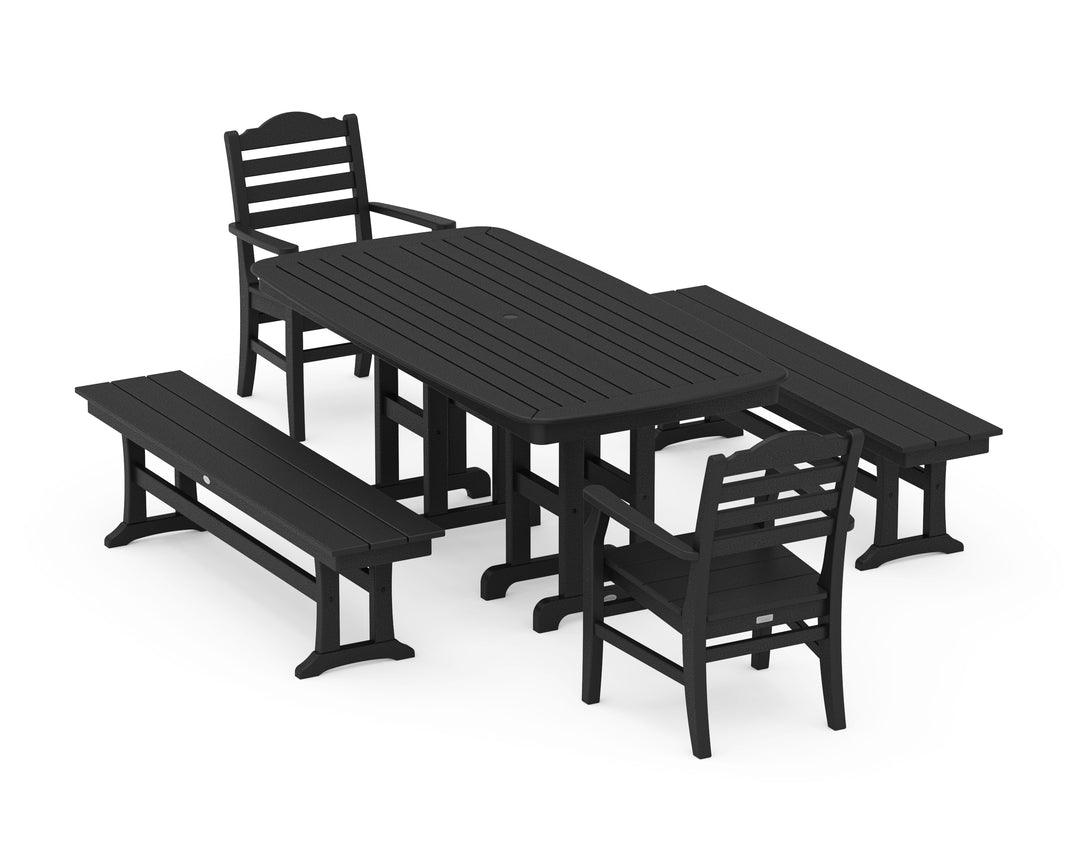 POLYWOOD® Savannah 5-Piece Dining Set with Benches