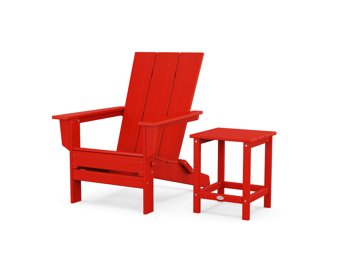 POLYWOOD® Modern Studio Folding Adirondack Chair with Side Table