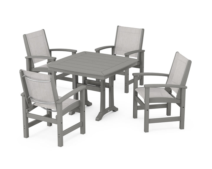 POLYWOOD® Coastal 5-Piece Dining Set with Trestle Legs