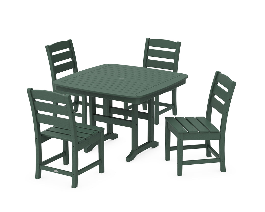 POLYWOOD® Lakeside Side Chair 5-Piece Dining Set with Trestle Legs