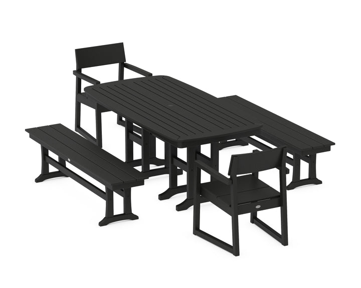 POLYWOOD® EDGE 5-Piece Dining Set with Benches