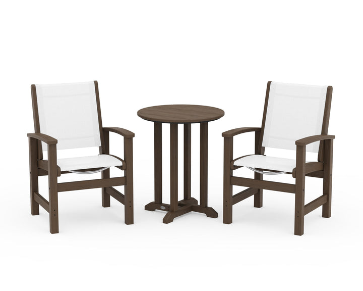 POLYWOOD® Coastal 3-Piece Round Bistro Dining Set