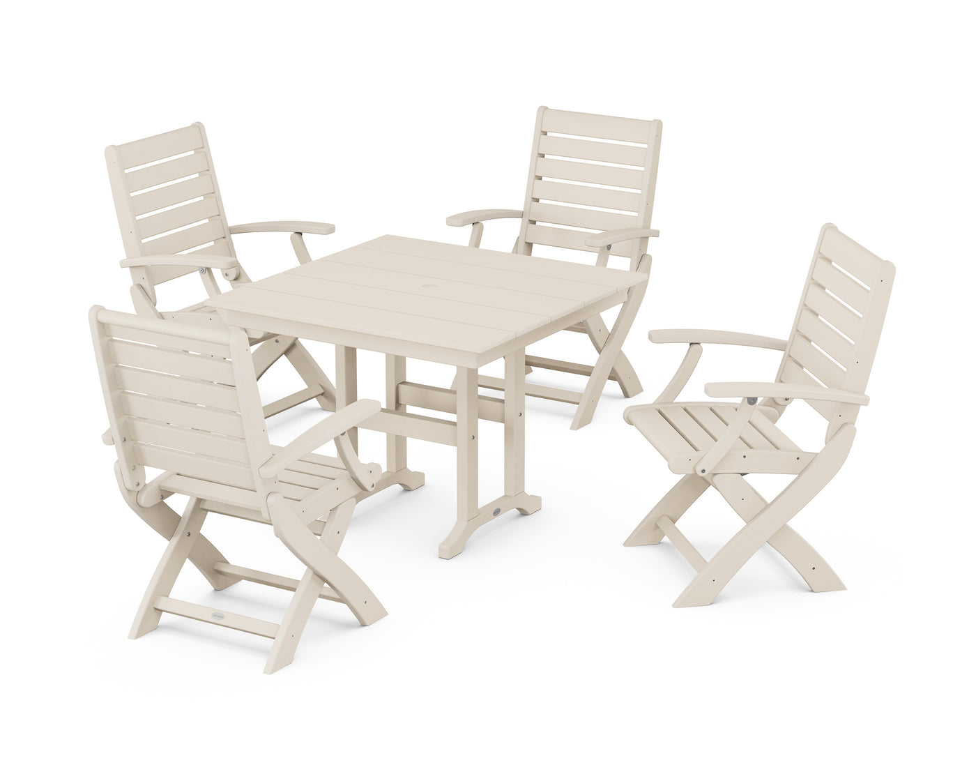 Signature Folding Chair 5-Piece Farmhouse Dining Set