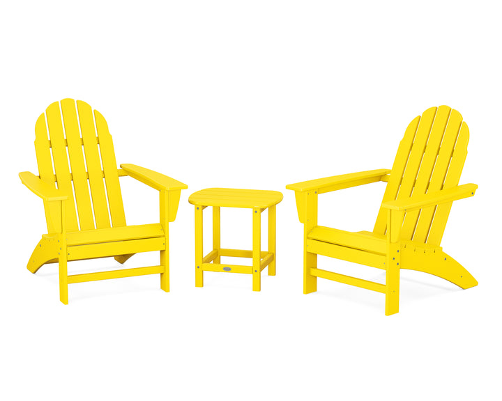 POLYWOOD® Vineyard 3-Piece Adirondack Set with South Beach 18" Side Table