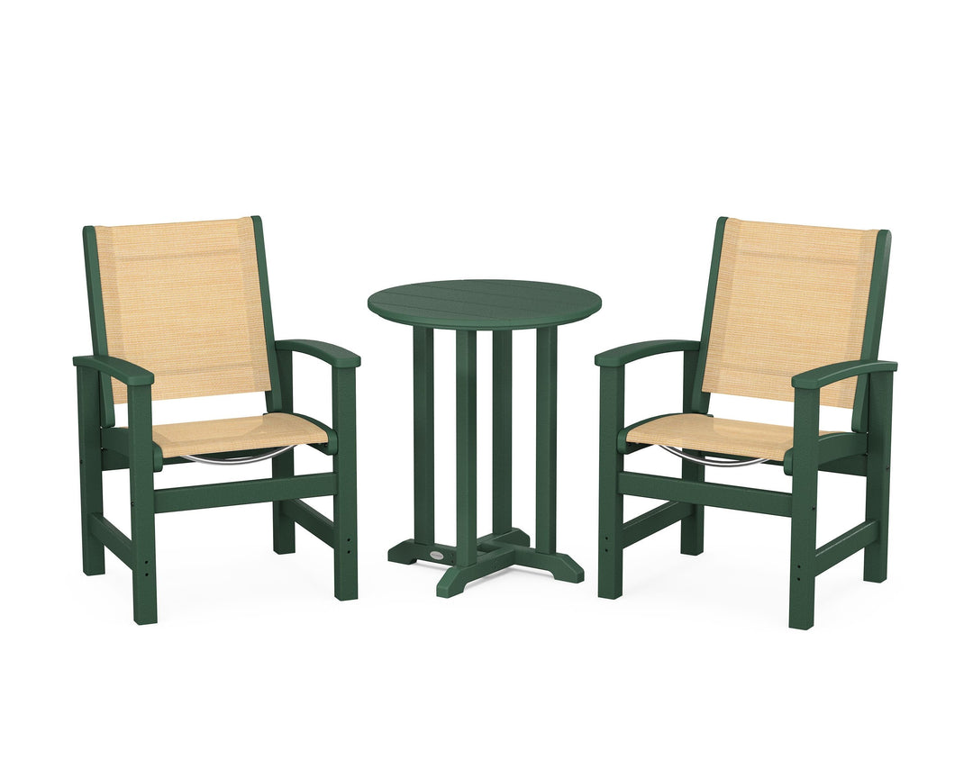 POLYWOOD® Coastal 3-Piece Round Bistro Dining Set